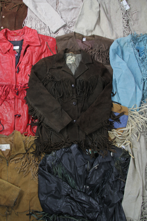 Leather and suede fringe jacket Single