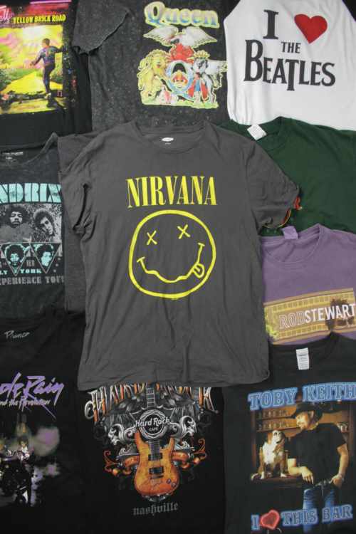Rock band and hardrock t shirt single
