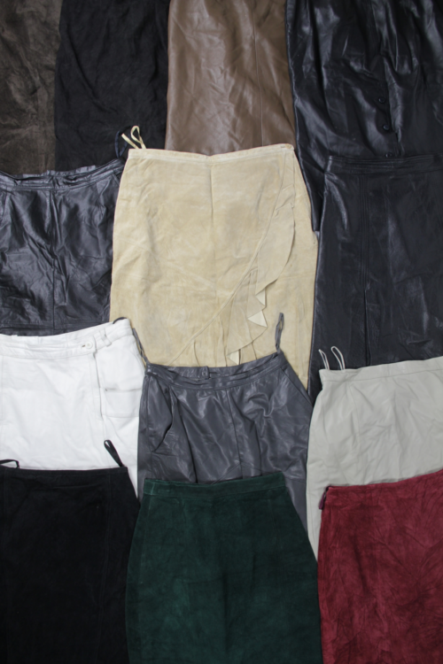 Leather and suede skirt Multi